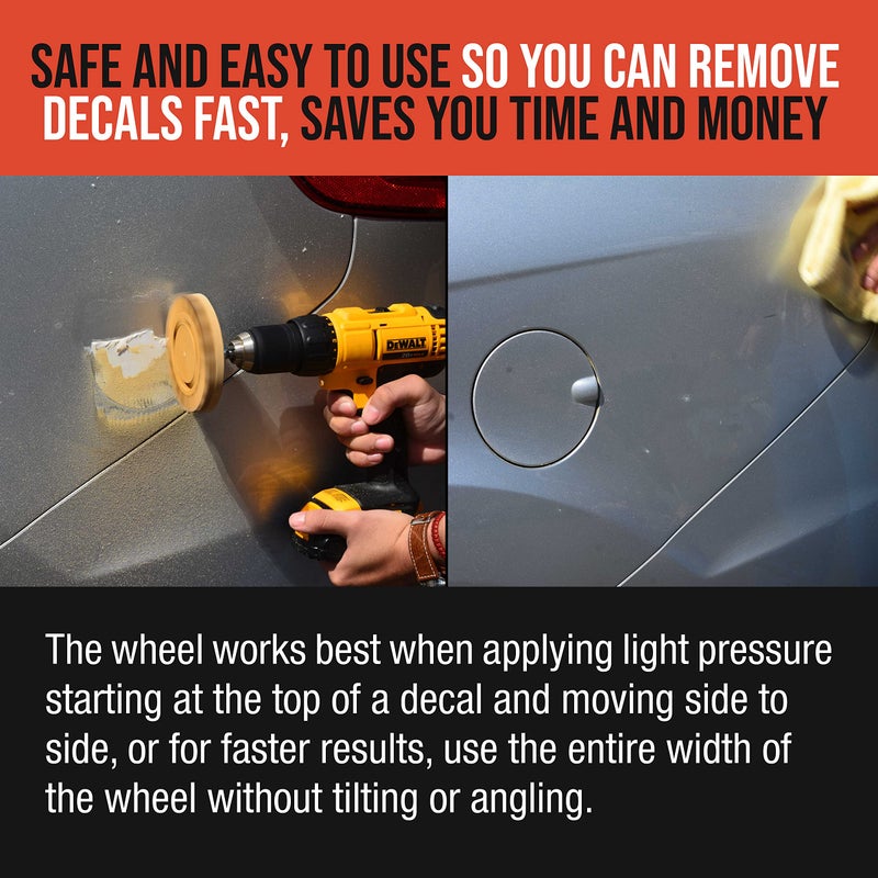 TCP Global TCP Global Rubber Eraser Wheel, 3.5” Knobby Slotted Edge Pad with Drill Adapter - Adhesive Remover Tool, Removes Decals, Pinstripes, Stripes, Vinyl, Stickers, Graphics Removal on Cars Trucks RVs Signs  - Image 5