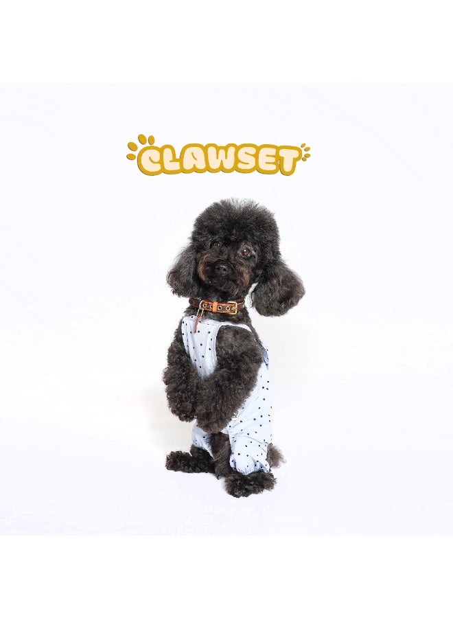 CLAWSET Polka Blue Suit For Your Pet Dog Clothes Cat Clothes Dog Apparel Pet Clothes Polka Dots Blue Pet Fashion - Image 1