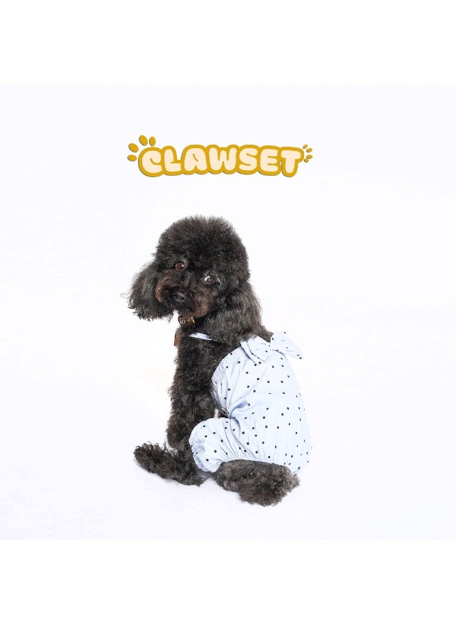 CLAWSET Polka Blue Suit For Your Pet Dog Clothes Cat Clothes Dog Apparel Pet Clothes Polka Dots Blue Pet Fashion - Image 2