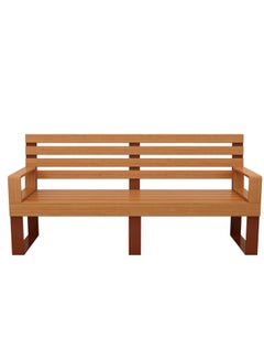 RIGID Steel Bench with Wooden Top Brown 85x180x50cm  - Image 2
