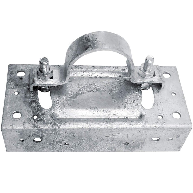Jake Sales Wood to Round Steel Fence Post Adapter Galvanized Steel Clamp Adjustable Rust Resistant