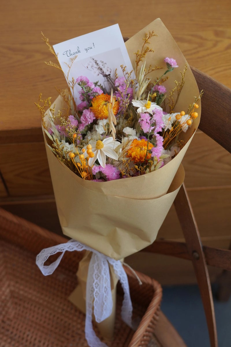 Bluejw Boho Wedding Bouquet - Dried Flower Bundle with Pampas Grass & Burnt Bridal Accents - Mini Real Natural Dried Plants for Rustic Bridal Shower Decor - Image 1