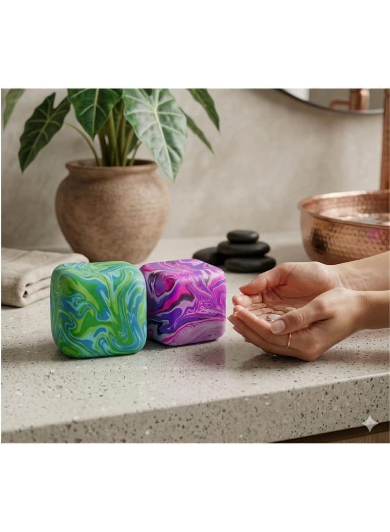 2 Pack Ice Cube Sensory Stress Balls, Soft Slow Rising Fidget Squeeze Toys for Stress Relief, Random Color, 2 Pack Squishy Balls Toys - Image 2