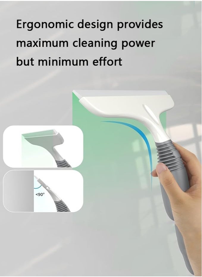 LENND - Multi-Purpose Silicon Squeegee for Window, Glass, Shower Door, Car Windshield, Heavy Duty Window Scrubber, Includes Suction Hook, 10 inch, White & Gray, 1 Pack - Image 1
