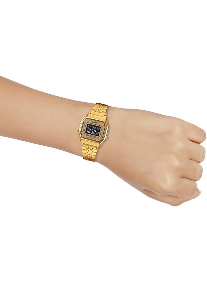 CASIO Women Water Resistant Digital Watch LA680WG-9BDF - 34 mm - Gold - Image 4