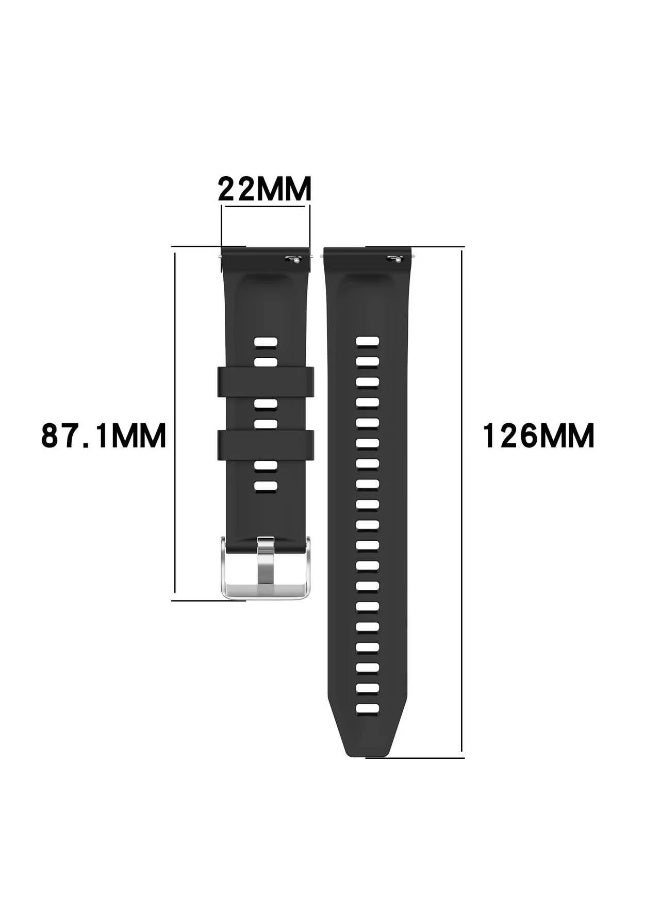 22mm Braid Nylon Silicone Strap For Huawei Watch GT6 46mm | GT6 Pro| GT5 46mm | Pro | GT4 46mm | GT2 Pro | GT2 GT3 46mm | Watch 4 | Watch 3/3 Pro | GT3 | GT3 Pro (Dark Blue) - Image 3