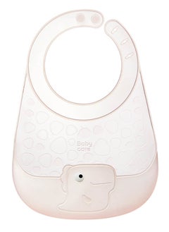 Babycare Babycare - Baby Silicone Bib – Roshan Pink, Waterproof, Adjustable Feeding Bib with Food Catcher – Safety Approved for Babies  - Image 1