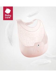 Babycare Babycare - Baby Silicone Bib – Roshan Pink, Waterproof, Adjustable Feeding Bib with Food Catcher – Safety Approved for Babies  - Image 2