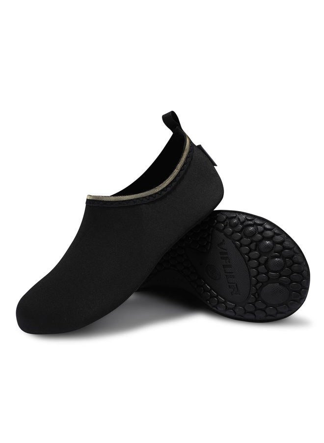 VIFUUR Water Sports Shoes Barefoot Quick-Dry Aqua Yoga Socks Slip-on for Men Women, Soidblack, 11-12 Women/9.5-10.5 Men - Image 4