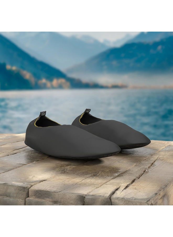 VIFUUR Water Sports Shoes Barefoot Quick-Dry Aqua Yoga Socks Slip-on for Men Women, Soidblack, 11-12 Women/9.5-10.5 Men - Image 2