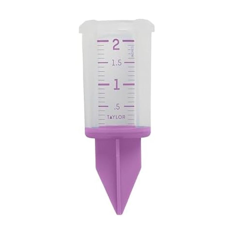 Taylor Break and Freeze Proof Flexible Silicone Sprinkler Gauge, Measures Outdoor Rain, Precipitation, and Sprinkler Systems, Easy to Read for Garden, Lawn, Patio, Backyard, or Outside, 2-Inch, Purple - Image 1
