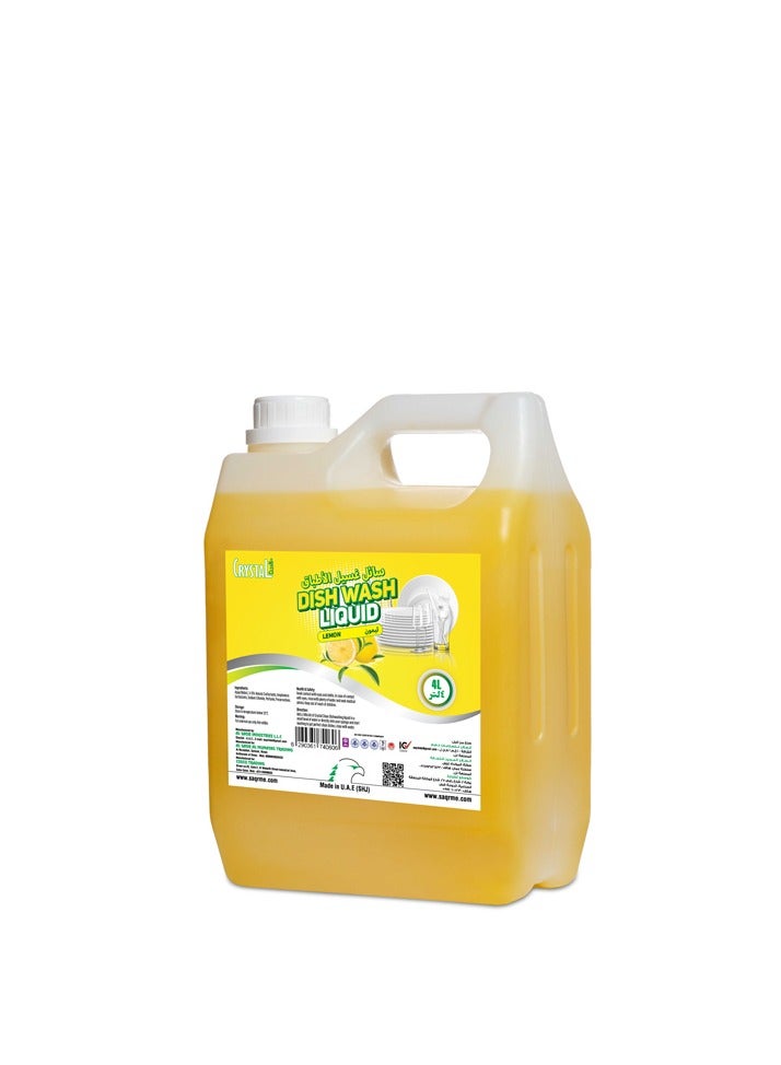 Crystal Clean Lemon Dish Wash Liquid 4 Litre - Image 2