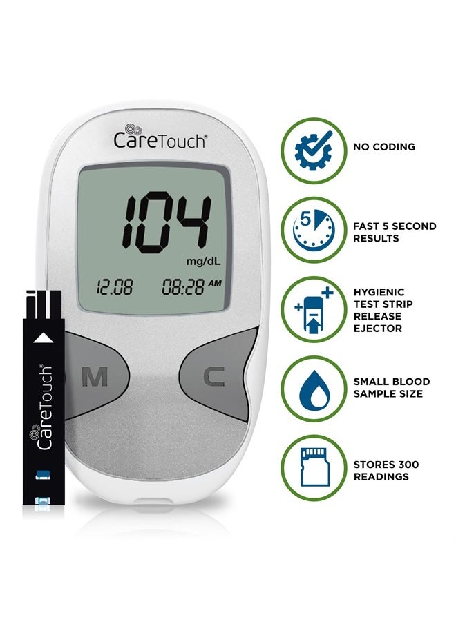Care Touch - Blood Glucose Meter Kit - Diabetes Testing Kit with Glucometer, Test Strips, Lancing Device, Lancets & Travel Case - Image 1