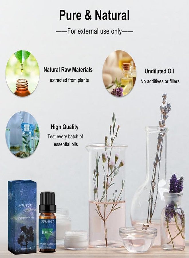 BURIBURI Jasmine Oil and Gardenia Essential Oils Gift Set, 100% Pure, Undiluted, Natural, Organic Aromatherapy Jasmine Essential Oils for Diffuser, Massage, 10MLx2 - Image 4