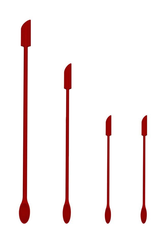 PCEEL 4 Pcs Silicone Spatula Set Mini Jar Sc Small Silicone Spatula Makeup Spatula Mini Spatula Lotion Stirrer Get Last Drop from Food Bottles Beauty Products - Image 1