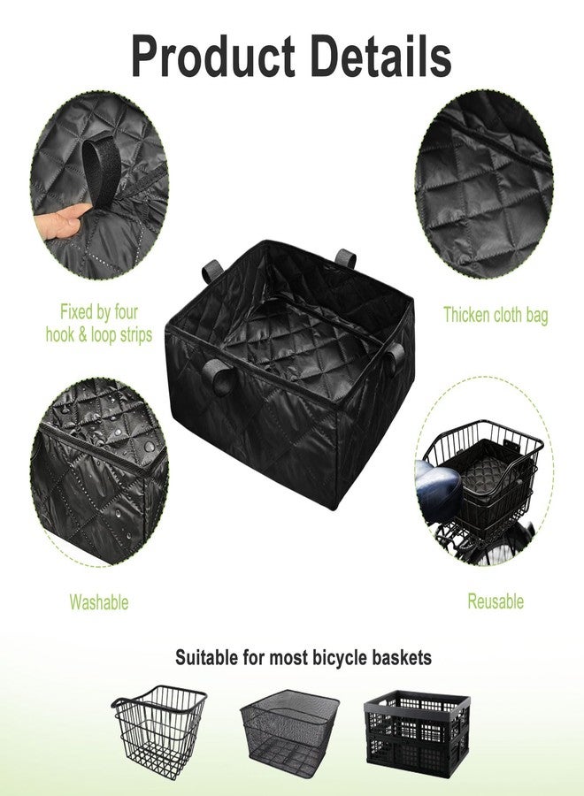 Avoirdus Bike Basket Liner with Adjustable Cargo Net, Thickened Reusable Bicycle Basket Insert for Rear Rack & E-Bike Baskets, Fits Most Wire Bike Baskets (Basket Not Included) - Image 3