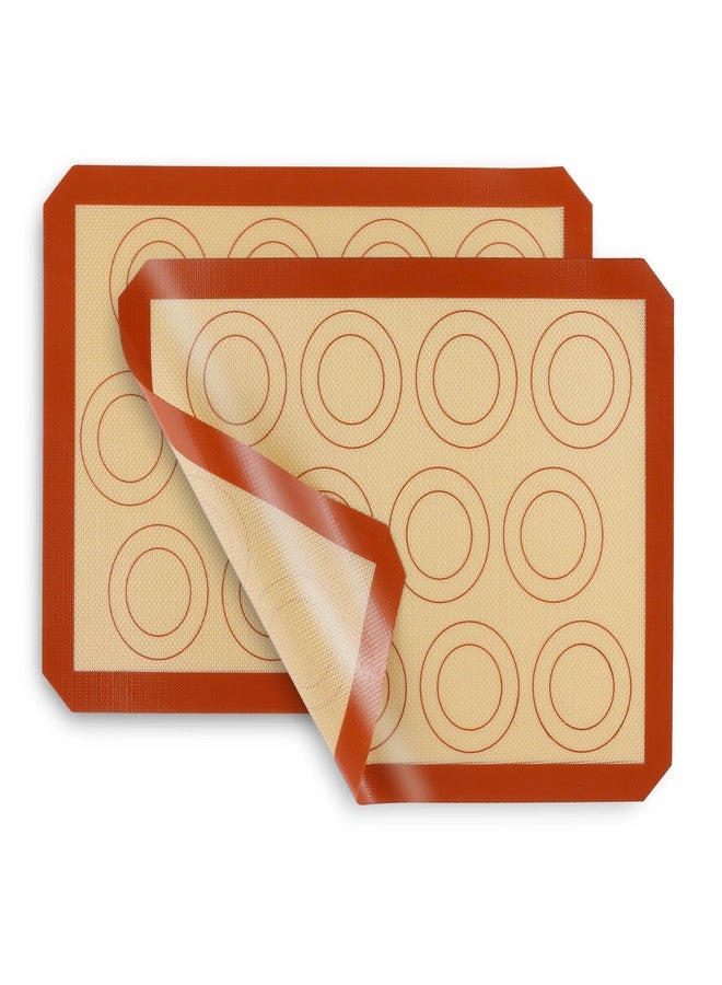 P&P CHEF 15 Inch Silicone Baking Mats, 2 Pcs Reusable Silicone Oven Mat, Non Stick Baking Supplies for Macaroon Pastry Bread Dough Cookie, Fits Well with Sheet Pan, Healthy & Easy Clean - Image 1