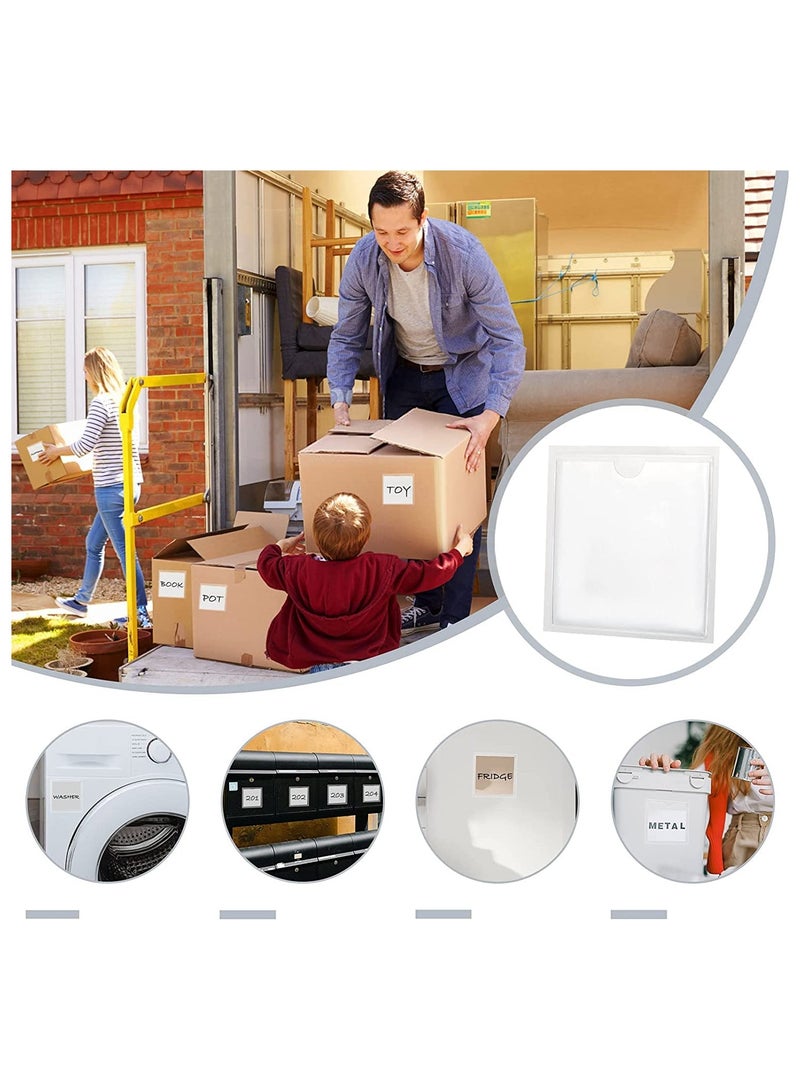 SOLARAE 20 قطعة حامل بطاقة ضريبة السيارة، حامل تصريح مربع حامل بطاقة الزجاج الأمامي ذاتي اللصق حامل تصريح وقوف السيارات حامل قرص السيارة الزجاج الأمامي للتصاريح والشارات والتذاكر والصور وبطاقات العمل (4.13*4.13 بوصة) - Image 4