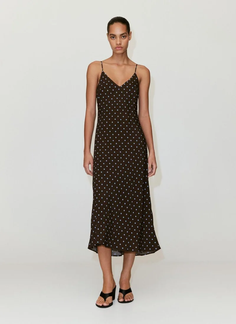 مانجو V-Neck Print Dress