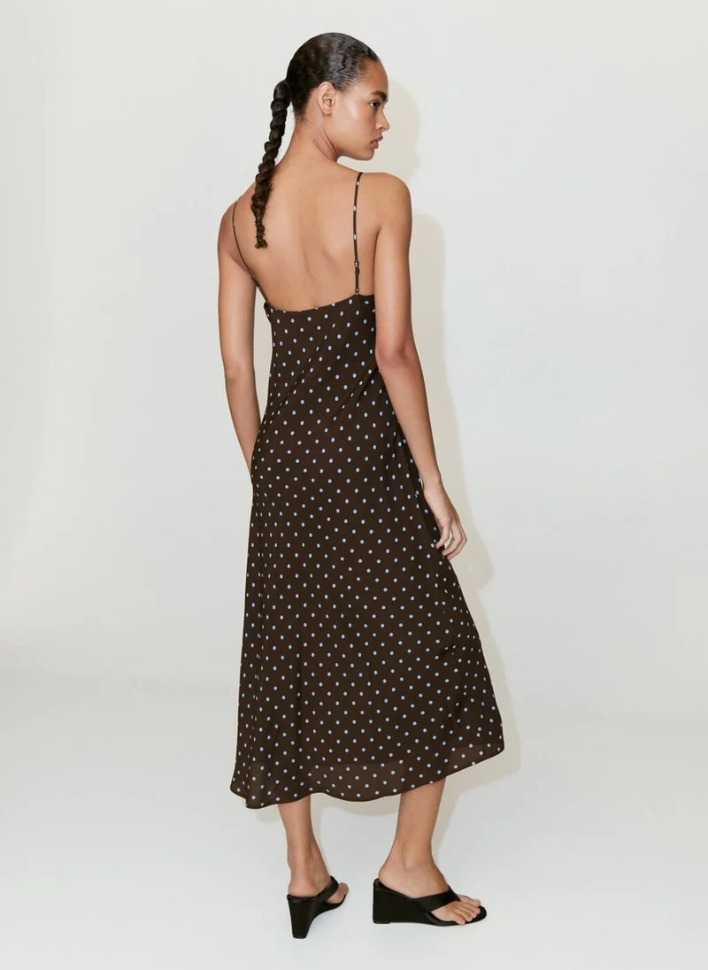 مانجو V-Neck Print Dress