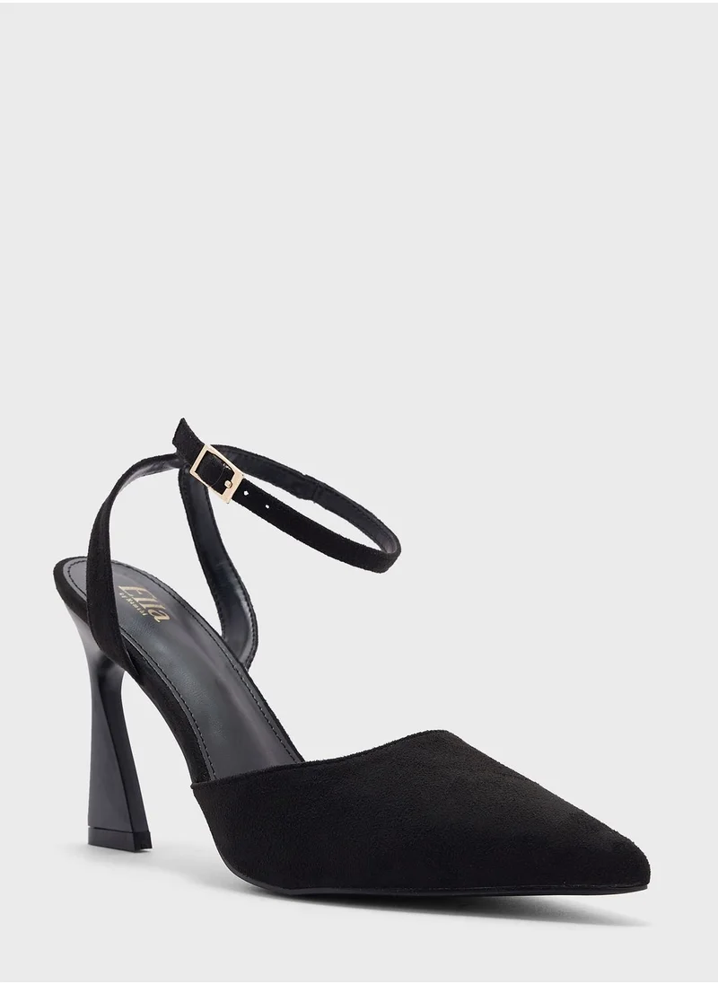 ELLA Flared Heel Sling Back Pump