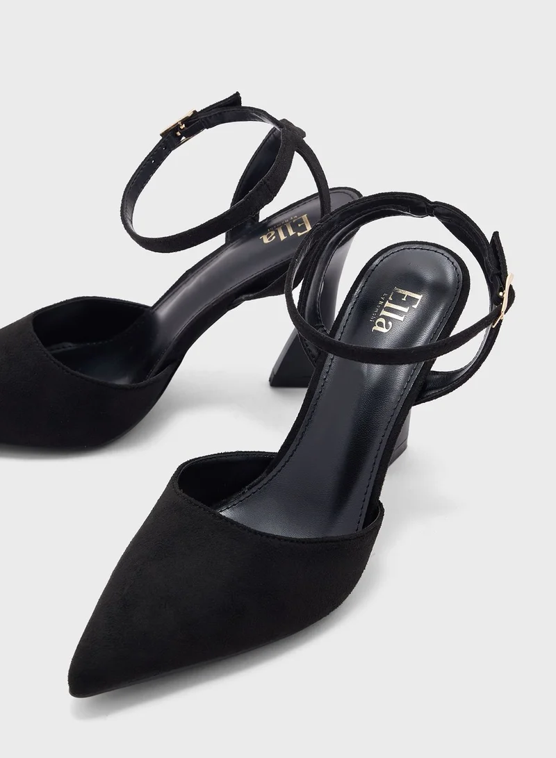 ELLA Flared Heel Sling Back Pump