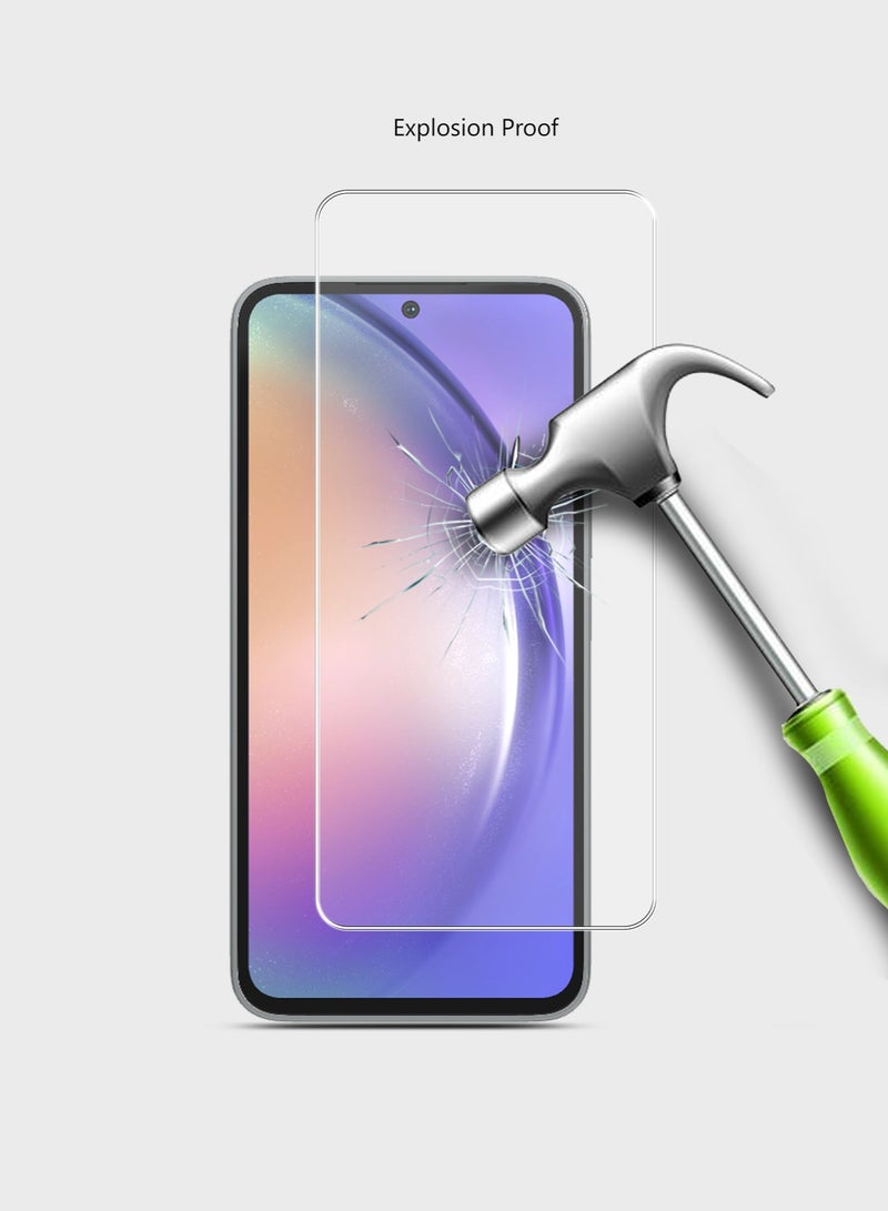 Techie قطعتان من واقي الشاشة الزجاجي عالي الدقة لهاتف سامسونج جالاكسي A54 - مضاد للانعكاس ومضاد للفقاعات وصلابة 9H 0.33 مم وحواف مستديرة وسهلة التركيب - Image 5