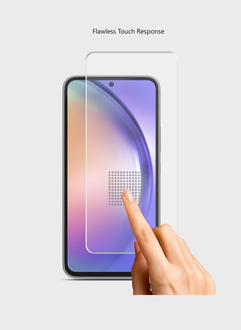 Techie قطعتان من واقي الشاشة الزجاجي عالي الدقة لهاتف سامسونج جالاكسي A54 - مضاد للانعكاس ومضاد للفقاعات وصلابة 9H 0.33 مم وحواف مستديرة وسهلة التركيب - Image 3