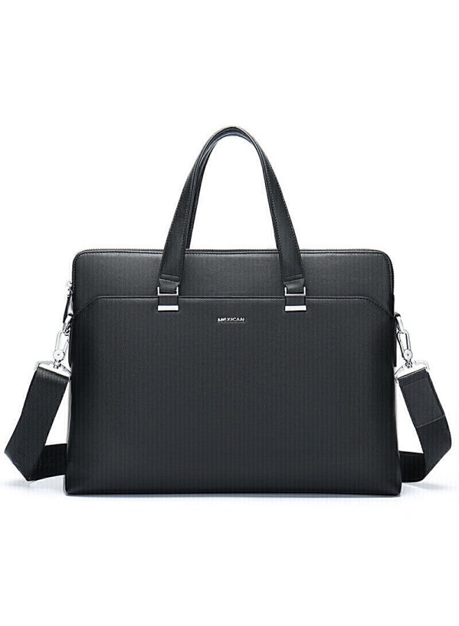 Scarecrow Men's Briefcase, Business Handbag, Office Travel, Lawyer, Casual Shoulder Crossbody Bag, 14-inch Laptop Bag - Image 4