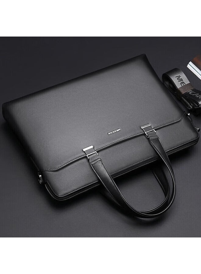 Scarecrow Men's Briefcase, Business Handbag, Office Travel, Lawyer, Casual Shoulder Crossbody Bag, 14-inch Laptop Bag - Image 1