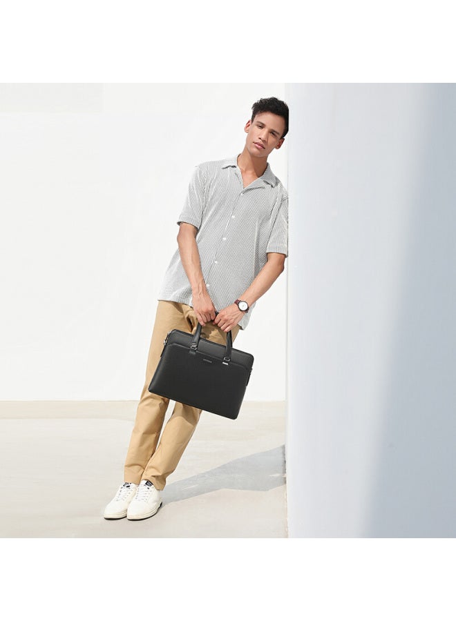Scarecrow Men's Briefcase, Business Handbag, Office Travel, Lawyer, Casual Shoulder Crossbody Bag, 14-inch Laptop Bag - Image 3