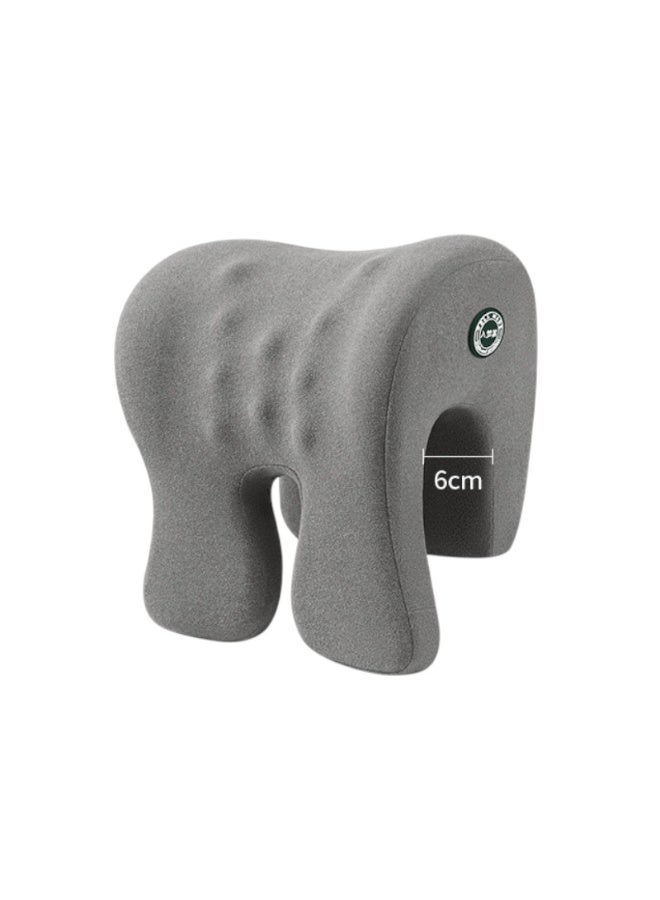 Memory Foam Office Nap Pillow with Neck Support, Soft Unlined Desk Headrest for Adults & Students, Ergonomic Chair Sleeping Device for Travel & Lunch Break Rest, Grey - Image 2