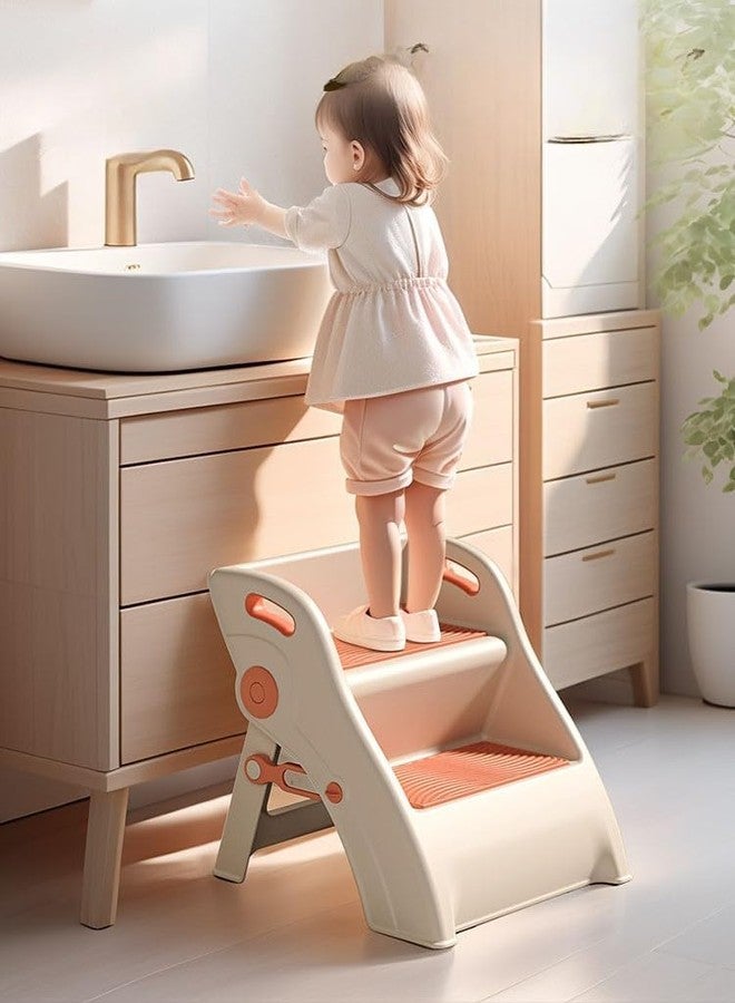 GION Two-Step Stool for Kids, Anti-Slip Sturdy Toddler Double up Step Stool for Bathroom, Kitchen and Toilet Potty Training - Image 2