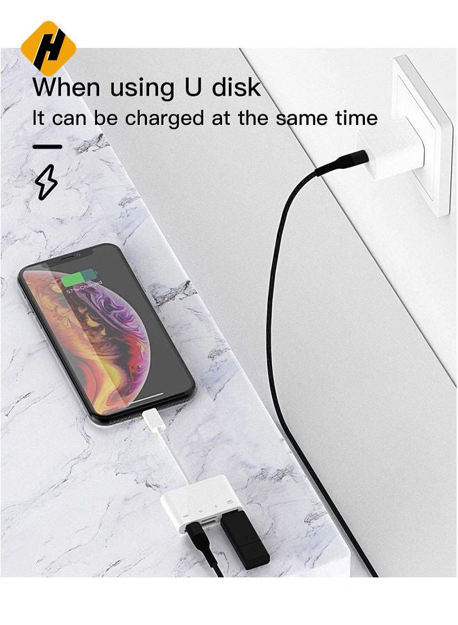 HuHa Camera Memory SD Card Reader Compatible for iPhone,Compatible with Lightning Male to USB Female OTG Adapter Micro TF Power Charging Splitter Charger Connector for Apple for ipad  - Image 4
