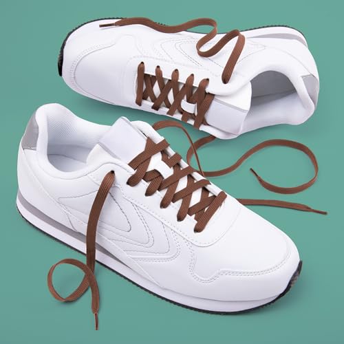Miscly Flat Shoe Laces for Sneakers, Multiple Lengths and Colors Available - Brown, 45″ (114 CM) - Image 2