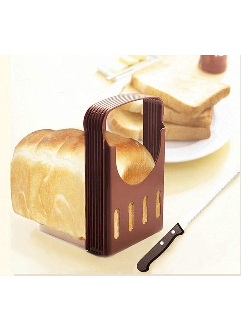 Gopinath Autolink Gopinath Autolink Foldable Practical Bread Cutter Loaf Tort Slicing Cutting Slicing Guide Dough Cut Frame Kitchen Tool Bread Slicer 1 Pcs  - Image 1