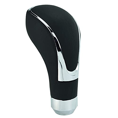 Abfer Leather Shift Knob Cool Car Gear Stick Shifter Lever Handle Head Replacement Fit for Most Automatic Manual Transmission Vehicle, Black - Image 1