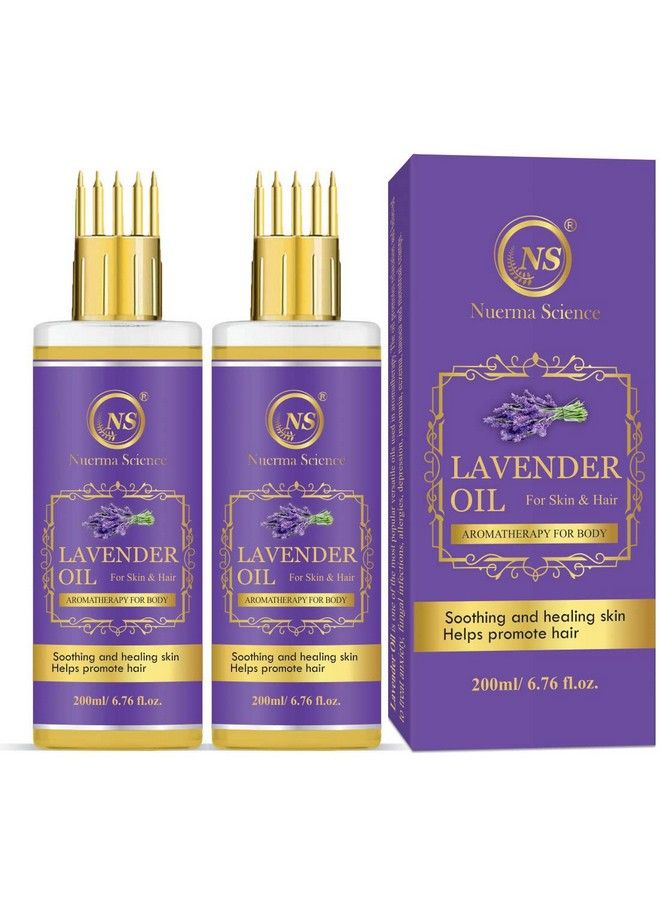 Nuerma Science Lavender Hair Oil With Comb Applicator For Healthy Strong More Deep Root Nourishment Hair (200 Ml Each Pack Of 2) 400 Ml - Image 1