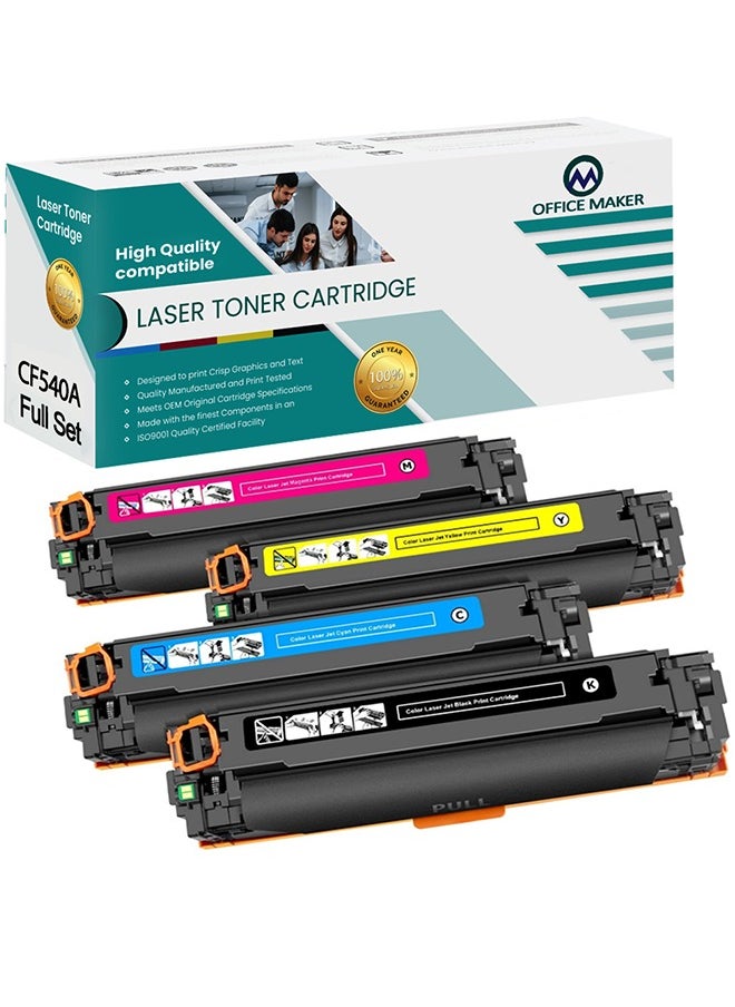 Black up to 3200 pages and 2500 pages from each color Office Maker High Capacity Compatible Toner Replacement for HP 203AX  CF540AX Compatible with Color Laserjet Pro MFP M281fdw M281fdn M280nw M254dw M254nw M254dn (Black Cyan Magenta Yellow, 4-Pack) - pzsku/Z119AD02A81CC43E41CE8Z/45/_/1729010387/8aa2b948-b144-4522-962b-75a0cf357c62