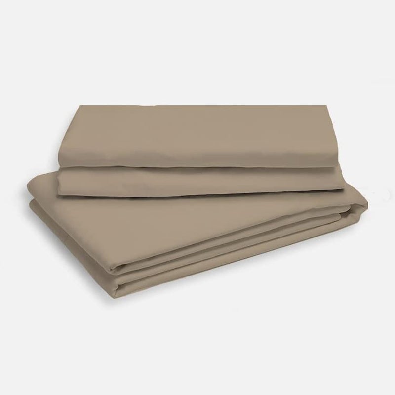 Plain Flat Sheet 100% Egyptian Cotton (Brown, Queen)