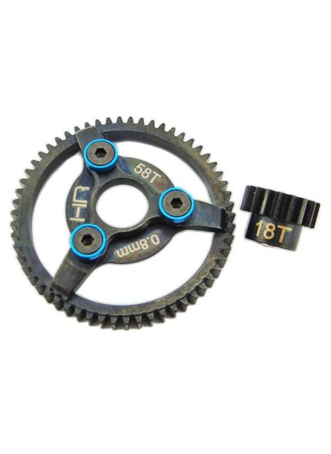 Hot Racing Ste258 Steel Pinion And Spur Gear Kit, 18/58 Tooth 32 Pitch (0.8Mod) 
