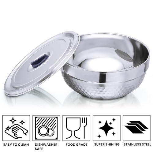 Celltone Microwave Safe 304 Stainless Steel Food Container - Fridge-to-Oven Bowl with Vacuum Freshness Seal (400ml) - Image 4