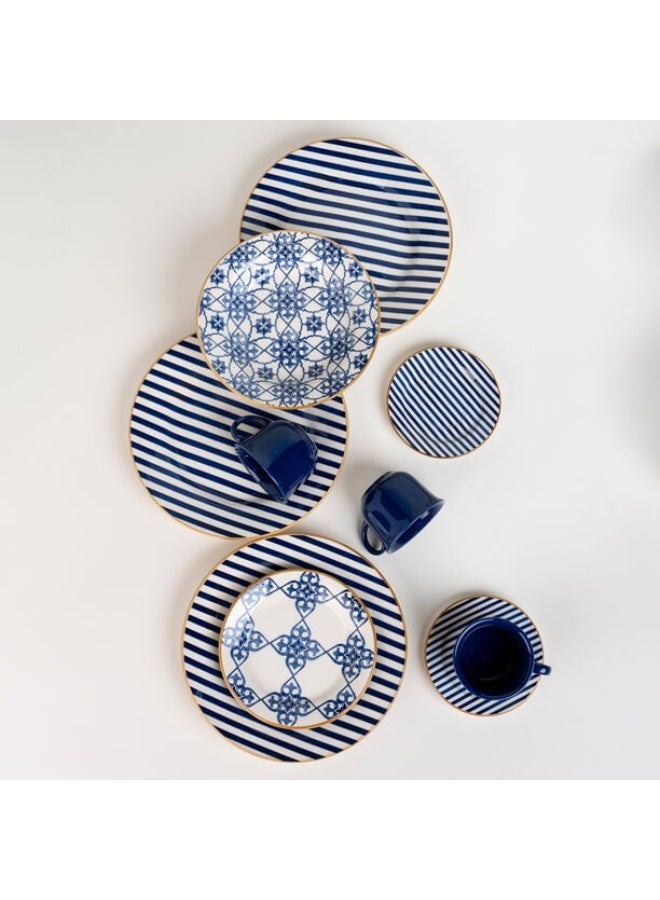 Oxford Porcelain Dinner Set 20 Pieces – Elegant Blue Tableware Set for 4, Premium Quality, Made in Brazil - Image 1