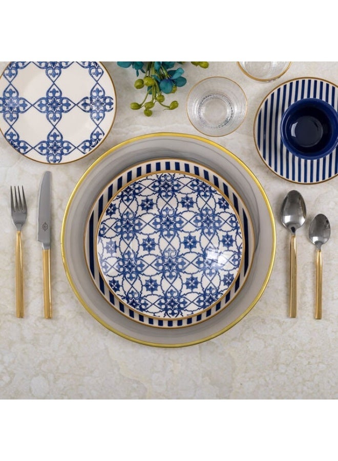 Oxford Porcelain Dinner Set 20 Pieces – Elegant Blue Tableware Set for 4, Premium Quality, Made in Brazil - Image 4