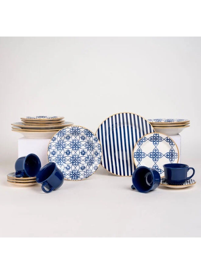 Oxford Porcelain Dinner Set 20 Pieces – Elegant Blue Tableware Set for 4, Premium Quality, Made in Brazil - Image 2