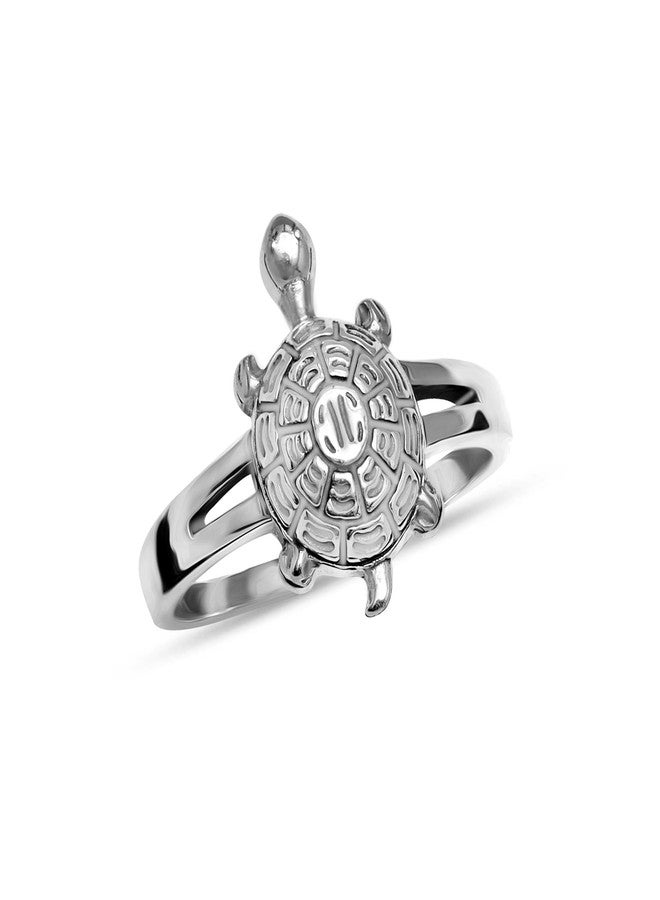 LeCalla 925 Sterling Silver BIS Hallmarked Unisex tortoise Ring Minimalist Stackable Retro Vintage Cute Turtle Style Finger Ring for Men Women (Ring Size - Indian-12, US-6 No.) - Image 1