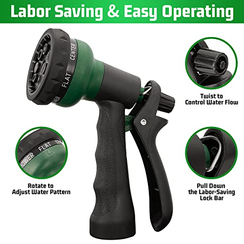 NEXCOVER Garden Hose Nozzle Sprayer - 7 Adjustable Watering Patterns Nozzle for Water Hose, Non-Slip Garden Spray Nozzle Hose Attachment for Car Washing, Watering Plants, Pets Showering,Lawns Cleaning - Image 5