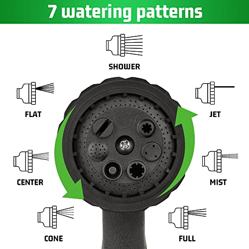 NEXCOVER Garden Hose Nozzle Sprayer - 7 Adjustable Watering Patterns Nozzle for Water Hose, Non-Slip Garden Spray Nozzle Hose Attachment for Car Washing, Watering Plants, Pets Showering,Lawns Cleaning - Image 3