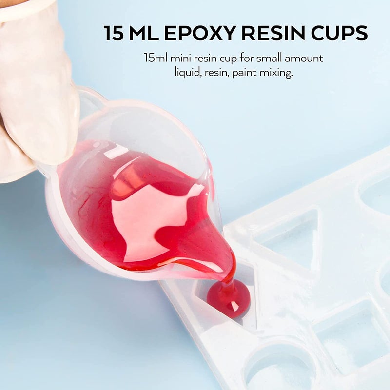 Jubilant Jubilant Silicone Resin Measuring Cups Tool Kit 250 100 ml Measure Cups Silicone Popsicle Stir Sticks Spatula Pipettes Gloves for Epoxy Resin Mixing Molds Jewelry Making Waxing Easy Clean  - Image 3