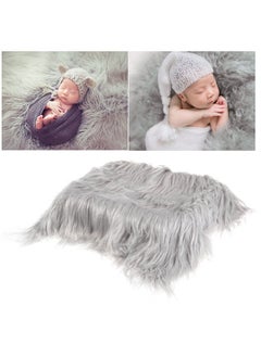 Generic Baby Newborn Fur Photography Photo Props Blanket rug Background Backdrops - Grey  - Image 1